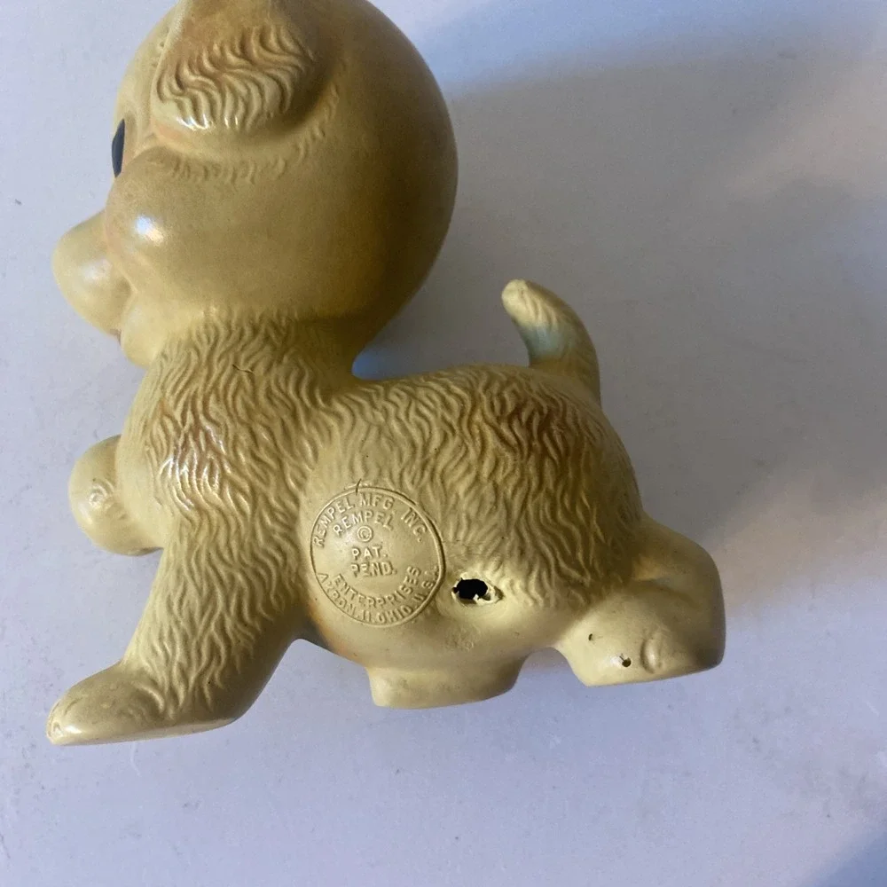 Dog Figurine Paw Up Running Pose Rubber Rempel Vintage Squeak Toy